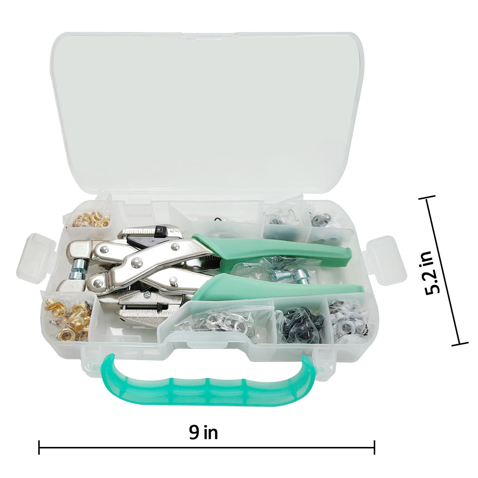 3/16 & 1/8 Grommet Tool Kit And Eyelet Hole Punch Plier  Pliers Set With 160 Metal Grommets Eyelets Case For Leather Bags Clothes Belt Cards Crafts
