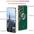 thumbnail image 5 of Compatible with Redmi Note 12 4G Case for Women Men Cute Redmi Note 12 4G Phone Case Shockproof with Luxury Plating Gold Edge Kickstand Protective Cases Cover (Night Green), 5 of 14