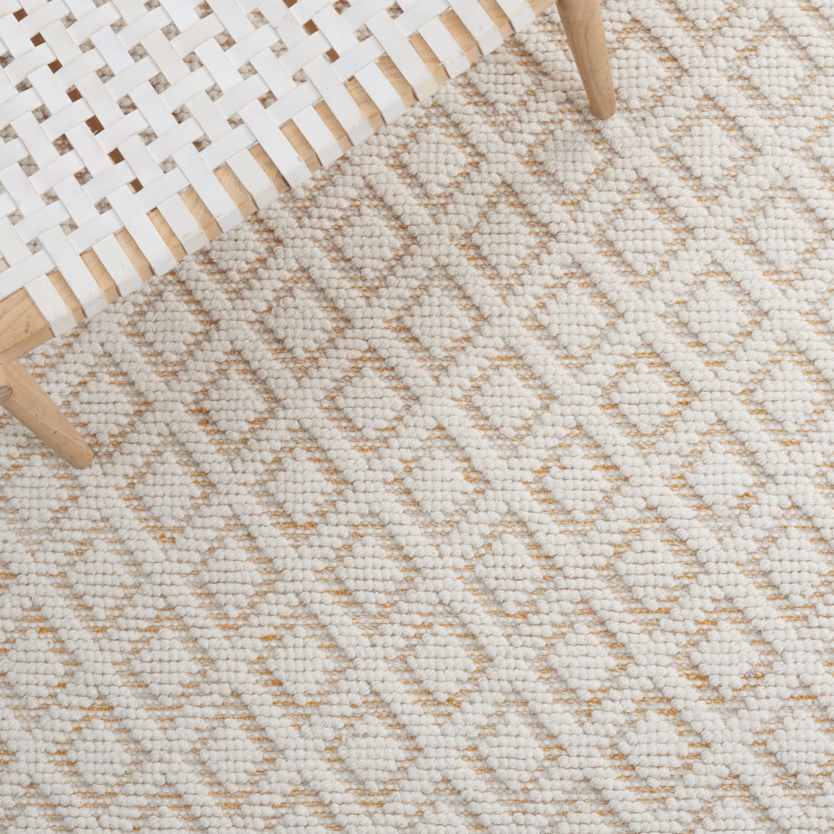 SAFAVIEH Vermont Thurstan Geometric Wool Area Rug, 3' x 5', Ivory/Gold