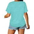 thumbnail image 2 of Women's V Neck Oversized T-Shirts Summer Short Sleeve Shirts Loose Casual Tops Tee, 2 of 5