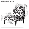 thumbnail image 6 of ZIATUBLES Armless Accent Chair Slipcover Stretch Armless Chair Cover Spandex Slipper Chair Covers without Arms Stretch Removable Modern Furniture Protector for Living Room, Black White Cow Print, 6 of 7