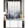 thumbnail image 6 of No Hook Cloth Fabric Shower Curtain with Snap in Liner, Blue Mist Forest Waterproof Shower Curtains Set with See Through Top Window, Pine Larch Trees Natural Landscape Bath Curtains Shower 66"x72", 6 of 6