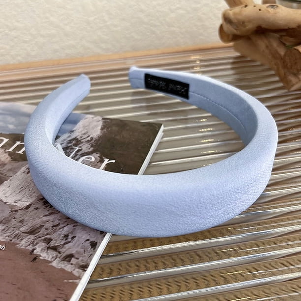 Diadema de esponja brillante de satén de primavera y verano para que las mujeres salgan con la parte superior del cráneo alta para mostrar la cara, diadema pequeña con joyería para el