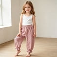 thumbnail image 4 of Toddler Girls Polka Dot Mosquito Repellent Pants, 12M-13Y Kids Cute Ruffle Trim Lantern Pants Elastic Waist Loose Fit Casual Long Trousers Pink 10 Years, 4 of 8