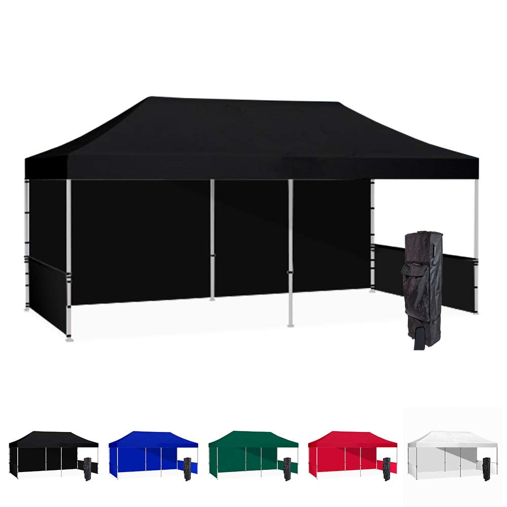 Black 10x20 Instant Canopy Tent and 1 Full Wall and 2 Half Walls