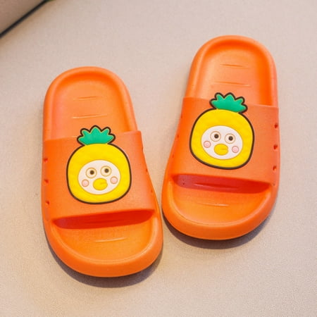 

Huilaibazo Children Slippers Outdoor Bathroom Non-slip Soft Bottom Boys Girls Fruit Print Cartoon Home Slipper