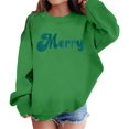 thumbnail image 1 of MIASHUI Chandail en Molleton pour Filles Imprimé Lettre Décontracté Ample à Capuche, Vert, 12-13 Ans, 1 of 5