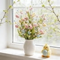 thumbnail image 1 of Adornos florales de primavera para Pascua con huevos y hojas | Decoraciones florales artificiales para jarrones | Adornos de plástico con forma de huevo y bayas para centros de mesa en fiestas, 1 of 9