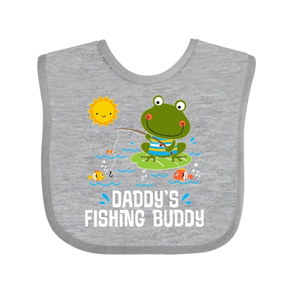 Inktastic Daddys Fishing Buddy Cute Frog Boys or Girls Baby Bib