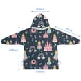 thumbnail image 7 of Dark Blue Princess Castle Night Pattern Blanket Hoodies for Kids 6-13YR Oversize Wearable Blanket Hoodies for Boys Girls Teens, 7 of 7
