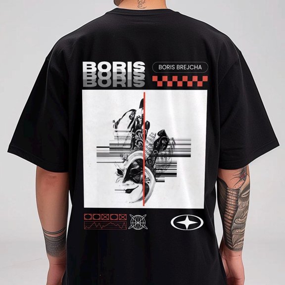 LOVETEE Boris Brejcha Graphic T-Shirt, Minimal Tech House Music, Unisex Cotton Tee, Black S