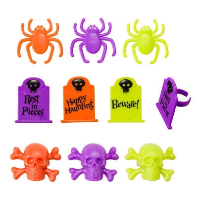 Haunted Halloween Spider, Skull and Grave Stone Cupcake Rings - 7759 - National Cake Supply