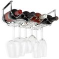 thumbnail image 4 of Wallniture Piccola Wine Rack and Glasses Holder Under Cabinet Bottle and Stemware Glass Metal Hanger, Chrome, Set of 2, 4 of 7