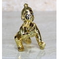 thumbnail image 3 of eSplanade 7.5 cms Brass Gopal Laddoo/Baby Krishna - Brass Laddu Gopal Kishan Baby Krishna Thakurji Murti Idol Statue Sculpture (3"), 3 of 7