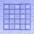 thumbnail image 1 of Ahgly Company Machine Washable Indoor Square Abstract Blue Modern Area Rugs, 8' Square, 1 of 4