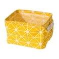 thumbnail image 2 of Linnome Linen Cotton Desktop Storage Basket Fresh Fabric Organizer Box Foldable Small Sundry Holder for Bedroom Vanity Living Room Countertop Tidying, 2 of 7