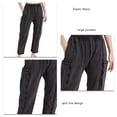 thumbnail image 4 of Pantalones deportivos para mujer, cintura elástica, bolsillos grandes, diseño de línea dividida, pantalones deportivos casuales de moda, negro S, 4 of 5