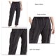 thumbnail image 4 of Pantalones deportivos para mujer, cintura elástica, bolsillos grandes, diseño de línea dividida, pantalones de chándal informales de moda, negro XXL, 4 of 5
