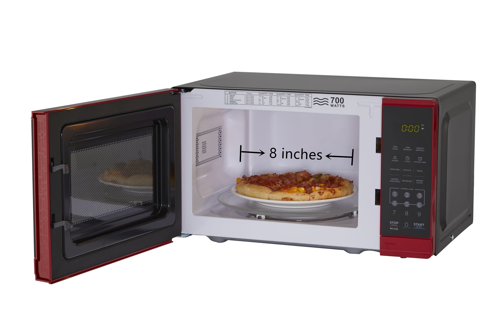 Mainstays 0.7 cu. ft. Countertop Microwave Oven, 700 Watts, Red