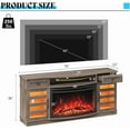thumbnail image 4 of PLAUIN 70" Farmhouse Curved Fireplace TV Stand, LED Light Entertainment Center, 36" Electric Fireplace, 4 of 6