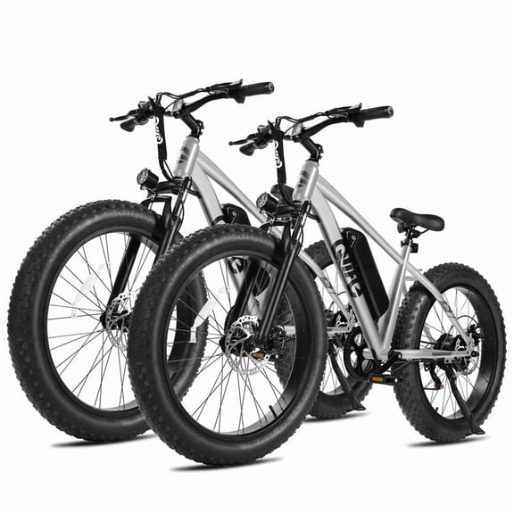 Electric Bike for Adults Peak 750W Motor Up to 20MPH, 4.0 Fat Tire Electric Mountain Bike with 48V 13AH Battery, 7 Speed Front Suspension E Bike UL 2849 Certified Silver)*2