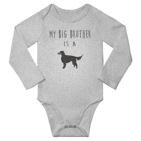 

My Big Brother is a Gordon Setter Dog Cute Baby Long Sleeve Clothing Bodysuits Boy Girl (Gray 18-24M)