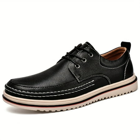 

ASWMXR Men‘s Versatile Leather Loafers - Lace-Up Non-Slip Dress Shoes Comfortable for Business & Casual Wear All Seasons