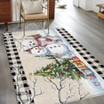 thumbnail image 3 of Rectangle Area Rugs 3 x 5 Ft, Beige Christmas Non-Slip Residential Carpet, Xmas Tree Snowman Bear Snowfall Plaid Indoor Crawling Mats Runner Rugs for Living Room/Dining Room/Bedroom, 3 of 8