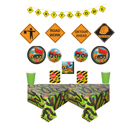 Deluxe Birthday Care Package - Construction Truck Party Deluxe Birthday Party Kit