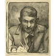 thumbnail image 2 of Bernard Willem Wierink 12x14 Gold Ornate Wood Frame and Double Matted Museum Art Print Titled - Self -Portrait, Characteristic (1994), 2 of 4