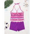 thumbnail image 5 of MSemis Kids Girls Swimsuit Printed Halter Tank Top with Boyshort Bikinis Set, 5 of 5
