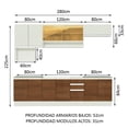 thumbnail image 3 of Cocina Integral Completa 280cm Genova Madesa 04 - Branco/Marrón, 3 of 8