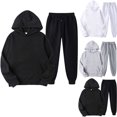 thumbnail image 6 of EINCcm Women Fall Clothes Plus Size Tops Women Long Sleeve Pullover Hoodies Sweatsuits Unisex Hoodie and Sweatpant Tracksuit Sets Black XXXL, 6 of 6