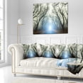 thumbnail image 3 of Designart Blue Light in Foggy Autumn - Landscape Photo Throw Pillow - 18x18, 3 of 5