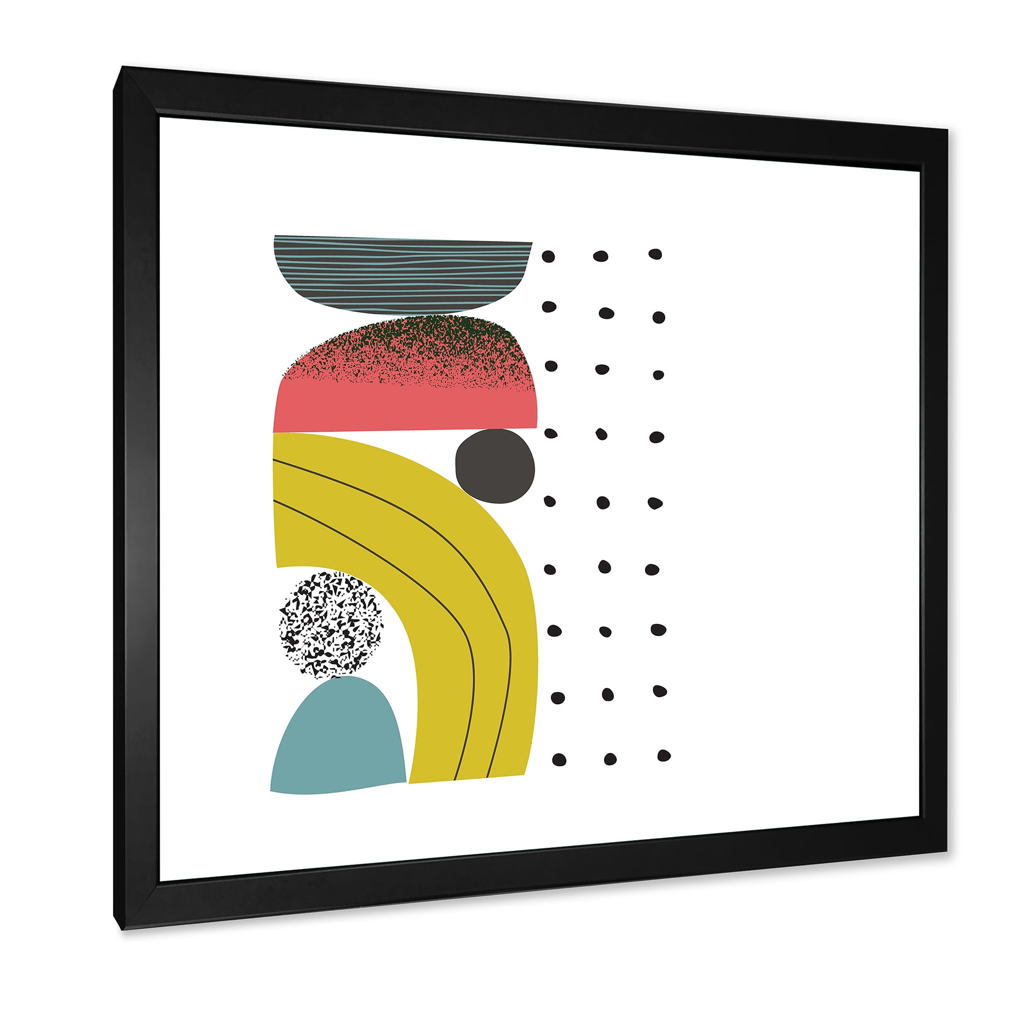 Designart 'Abstract Colorful Geometric Art Collage I' Modern Framed Art Print