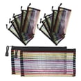 thumbnail image 1 of UPOUART 12Pcs Portable Black Receipt Bag PVC Mesh File Zipper Pouches for Office and Stationery, 1 of 6