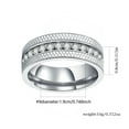 thumbnail image 6 of Lvrong Matching Rings White Gold Plated AAA CZ Women Ring Couple Rings Wedding Band His and Her Ring, 6 of 7