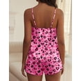 thumbnail image 5 of Ekouaer Satin Pajama Sets for Women 2 Piece Silky Cami Pj Set Soft Nightwear Lingerie Sleepwear Set Rose Red Heart Leopard Large, 5 of 6