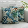 thumbnail image 2 of Pillow Covers Coastal Blue Turtle Seahorse Whale Octopus Marine Natural Scenery Sea Animals Nautical Beach Throw Cushion Cases for Couch Sofa Bedroom,, 2 of 5