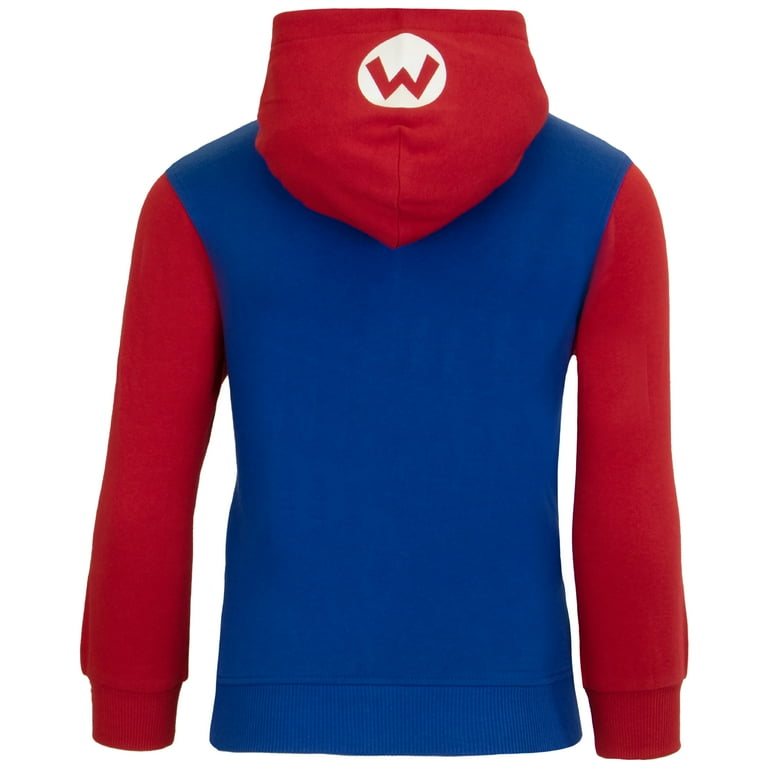 Nintendo Super Mario Boys Costume Hoodie, Mario Luigi Zip