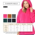 thumbnail image 5 of Women's Soft Cotton Candy Fleece Quarter Zip-Up Sherpa Hoodie Sweatshirt Top with Kangaroo Pocket, 5 of 5