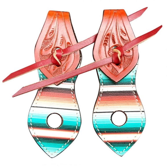 Showman Serape Print Slobber Straps w/ Floral Tooling