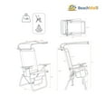 thumbnail image 4 of 17 Inches High Seat Big Tycoon Aluminum Tall Beach Chair with Canopy for Adults, 4 Reclining Positions, Drink Holder, Storage Pouch, 4 of 9