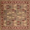 thumbnail image 1 of Ahgly Company Indoor Square Oriental Brown Industrial Area Rugs, 4' Square, 1 of 4