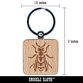 thumbnail image 2 of Hornet Wasp Yellow Jacket Winged Insect Bug Square Keychain Charm Tag - Engraved Wood, 2 of 6