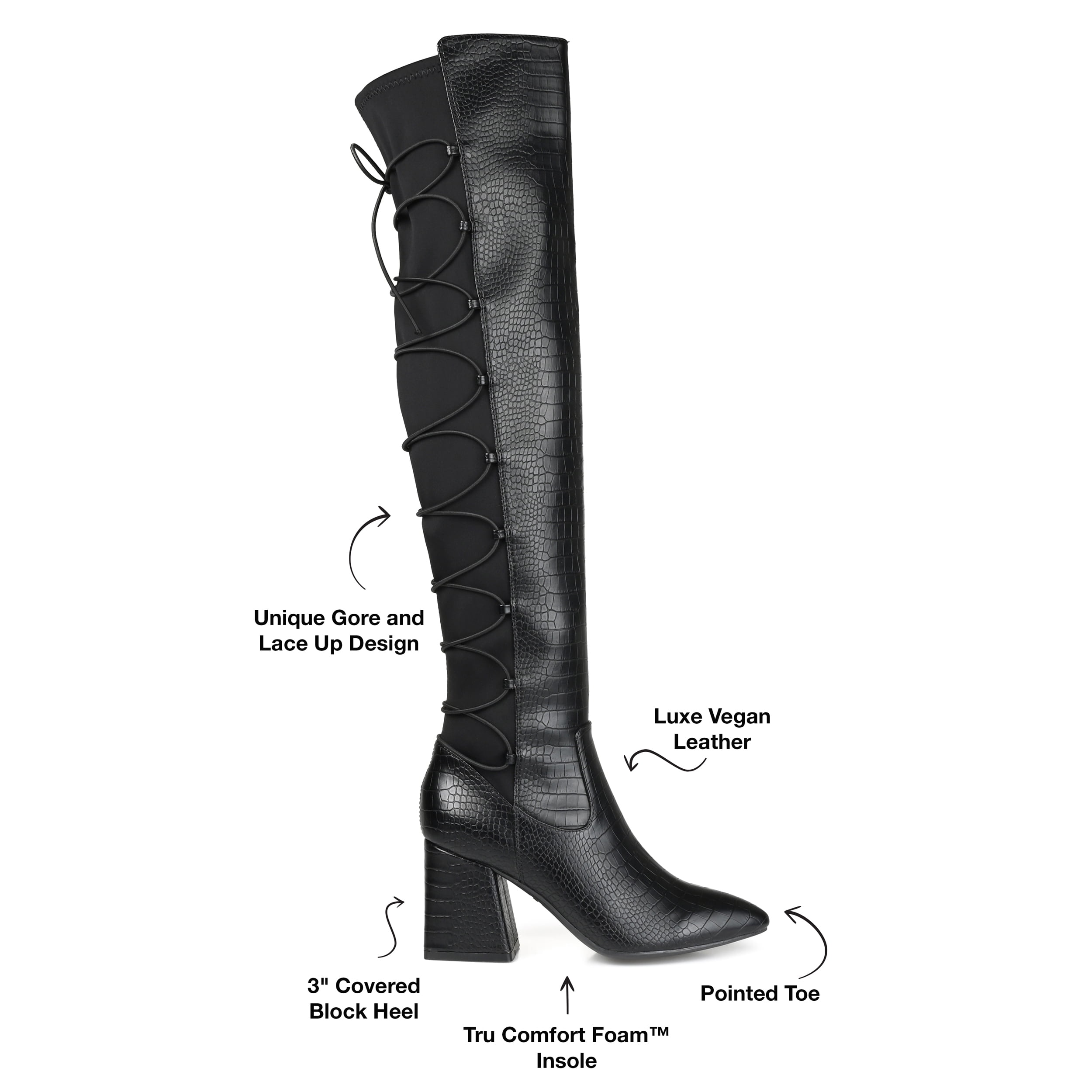 Brinley Co. Womens Tru Comfort Foam™ Extra Wide Calf Over The Knee Boot