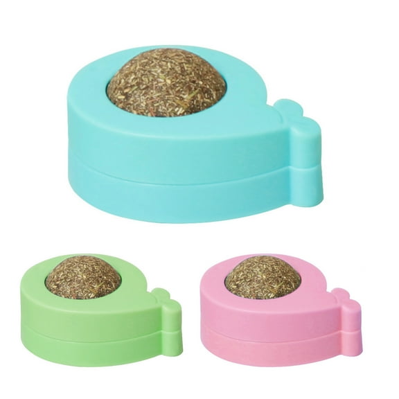 Walbest 1 Pack Catnip Wall Ball Edible Cat Toys for Cat Lick Teeth Cleaning Cat Catnip Toy Rotatable Cat Licking Ball Healthy Kitty Catnip Wall Roller Cat Wall Treats for Cat Indoor Wall Decor