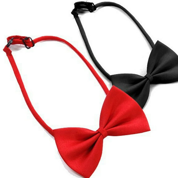FRCOLOR 4Pcs Pre-Tied Red Bow Tie Solid Color Polyester For Men And Women Students