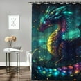 thumbnail image 2 of Patifu Dragon Stars Grass Shower Curtain Set Polyester Home Bathroom Decoration with Hooks 60"x72, 2 of 7