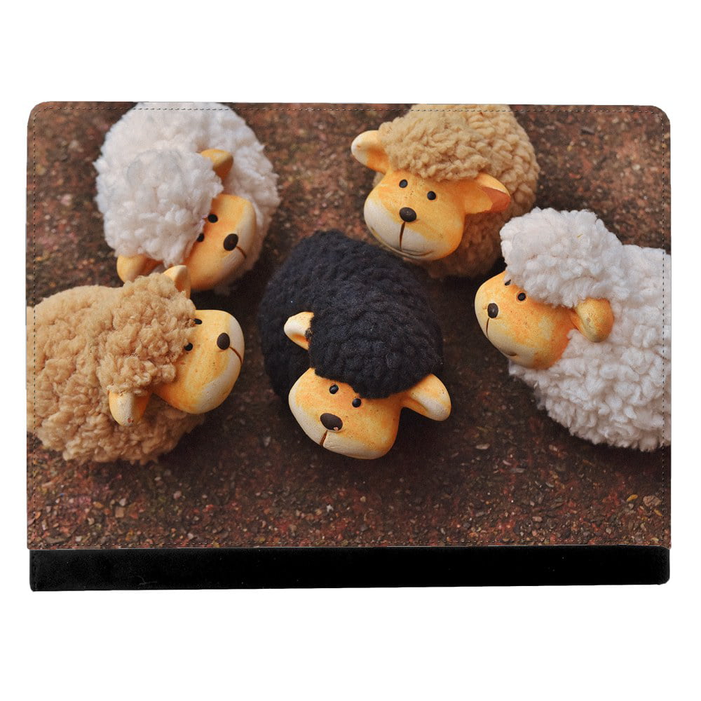 Handmade A Stuffed Animal Sheep In Group Apple iPad Pro  Inch Leather  Flip Tablet Case 